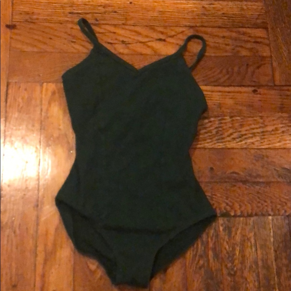 Dark green leotard